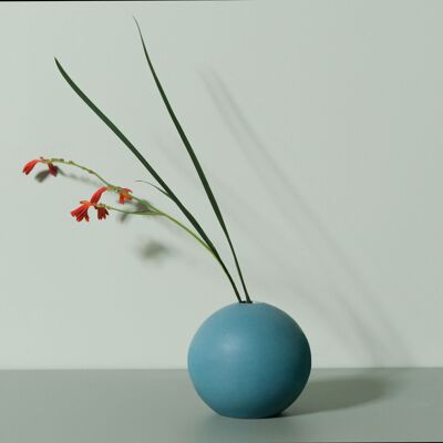 Vase et photophore en céramique ROMA bleu