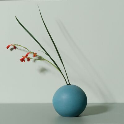 Vaso in ceramica blu ROMA e portacandela