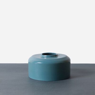 Vase modulaire en céramique bleu sarcelle MIA