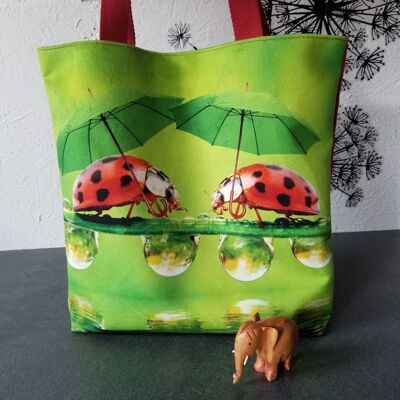 Sac cabas tembo© velours coccinelles