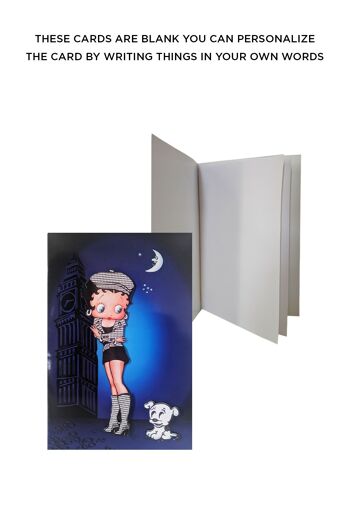 Betty Boop London Decoupage Carte de voeux vierge (3D) 2
