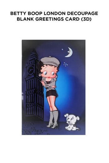 Betty Boop London Decoupage Carte de voeux vierge (3D) 3