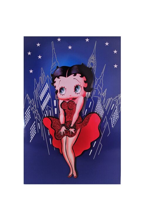 Betty Boop Manhattan Decoupage Blank Greetings Card (3d)