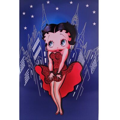 Biglietto d'auguri vuoto Betty Boop Manhattan Decoupage (3D)
