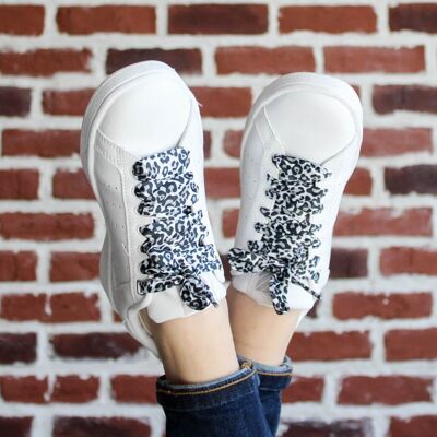 Leopard laces - Gray - Women's gift idea - shoe boutique