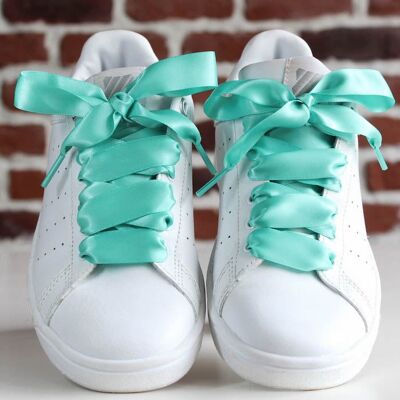 Cordones de raso turquesa