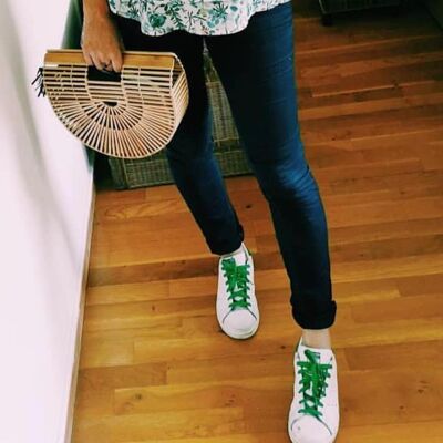 Flat Green Shoelaces