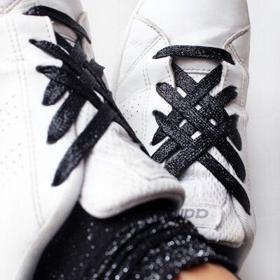 Black Glitter Shoelaces