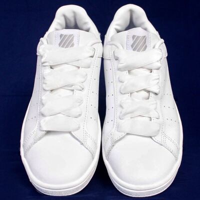 White Velvet Shoelaces