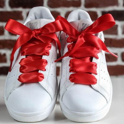 Red satin laces