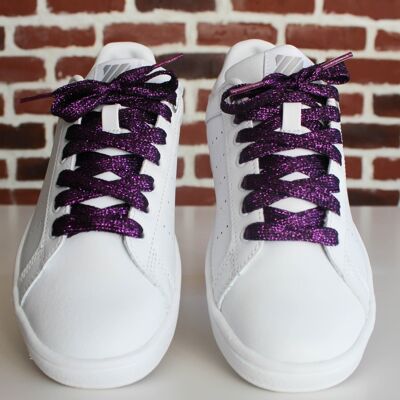 Purple Glitter Shoelaces
