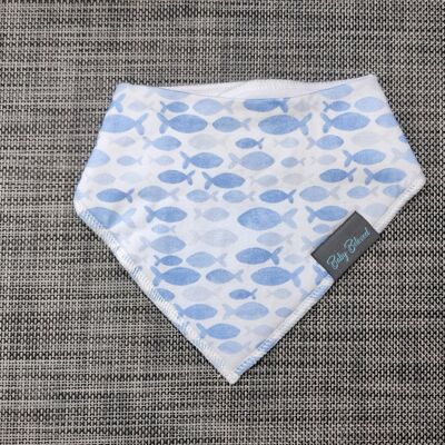 Organic Cotton Bib Fishy Friends 3 Layer Bandana Bib