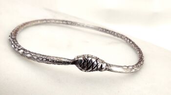 Bracelet en argent sterling Ouroboros, bracelet à texture serpent, bijoux infini pour femme 1