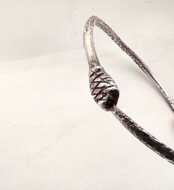 Bracelet en argent sterling Ouroboros, bracelet à texture serpent, bijoux infini pour femme 3