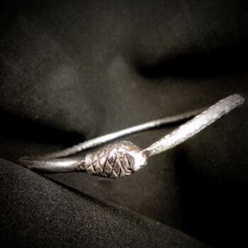 Bracelet en argent sterling Ouroboros, bracelet à texture serpent, bijoux infini pour femme 5