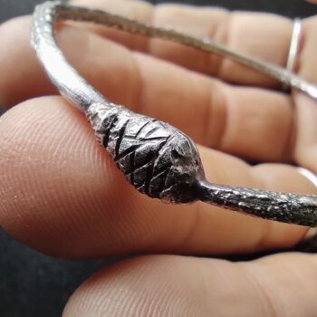 Bracelet en argent sterling Ouroboros, bracelet à texture serpent, bijoux infini pour femme 6