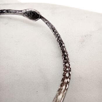 Bracelet en argent sterling Ouroboros, bracelet à texture serpent, bijoux infini pour femme 7