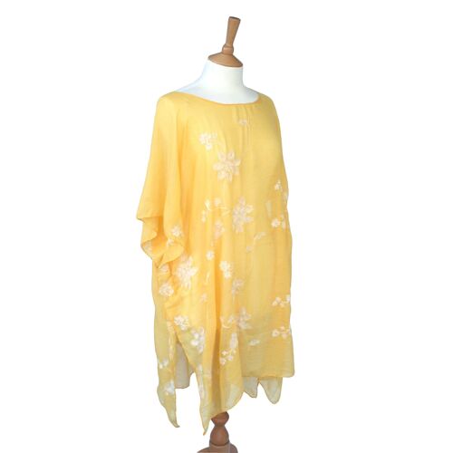 Livange - Bright Flowery Poncho - Yellow