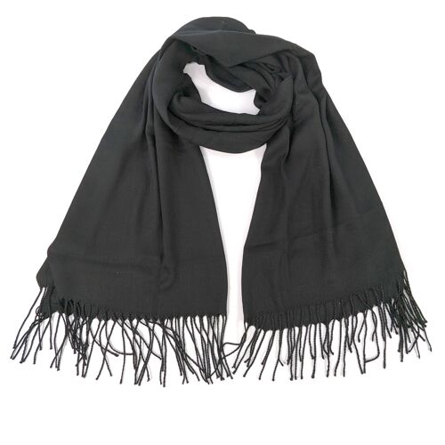 Petra - Scarf with Tassels - Black
