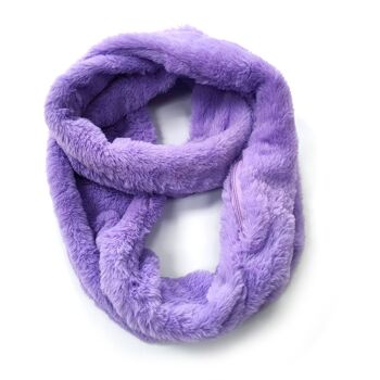 Jozini - Snood en fourrure avec poche zippée - Heather