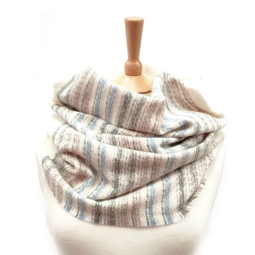 Nipawin - Striped Snood - White