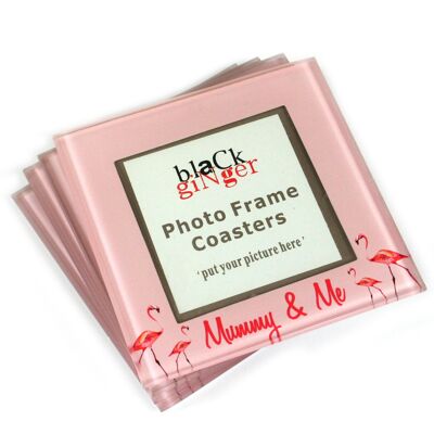 Set of 4 Photo Coasters - Flamingo