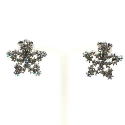 Star Clip on Earrings - Platinum Plated
