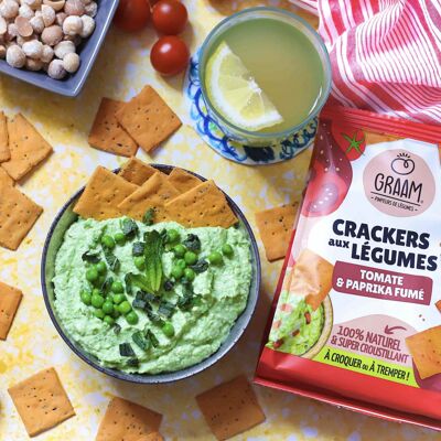 Crackers de tomate y pimentón ahumado 90g (formato aperitivo) - GRAAM