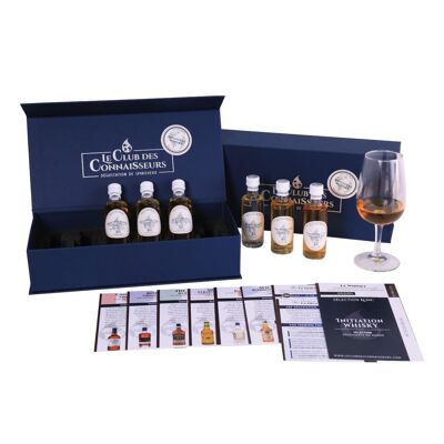 Caja de Cata de Iniciación al Whisky - 6 Fichas de Cata de 40 ml Incluidas - Caja Regalo Premium Prestige - Solo o Dúo