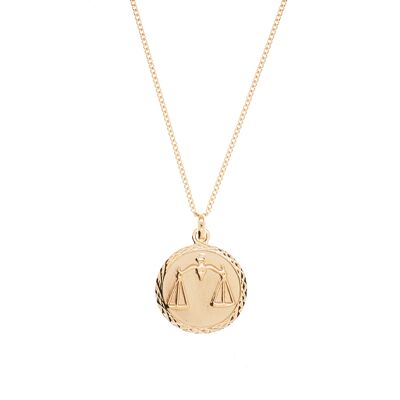 Medalla zodiaco LIBRA baño de oro