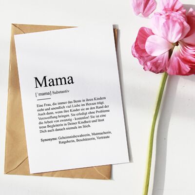 Definition "mom" greeting card