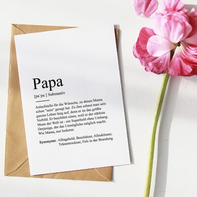 Definición "papá" tarjeta de felicitación