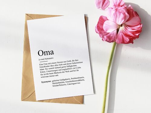 Definition "Oma" Grußkarte