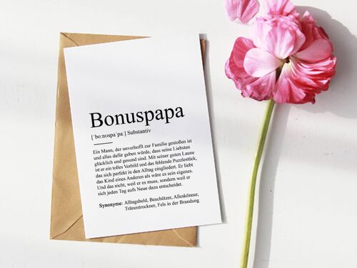 Definition "Bonuspapa" Grußkarte
