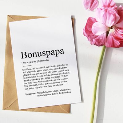 Definition "Bonuspapa" Grußkarte