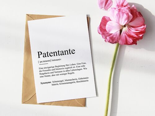 Definition "Patentante" Grußkarte