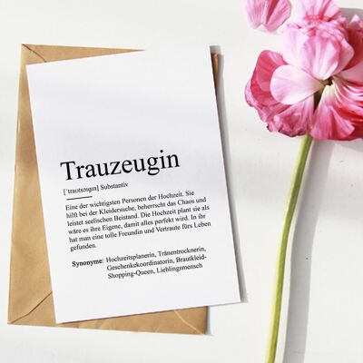 Definition "Trauzeugin" Grußkarte