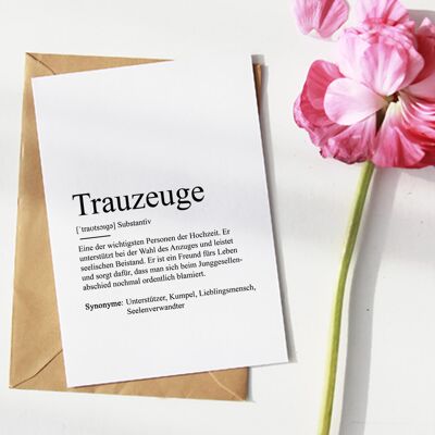 Definition "Trauzeuge" Grußkarte