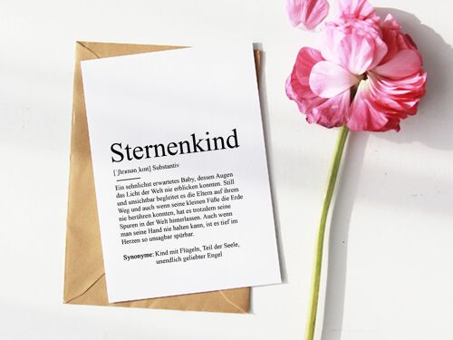 Definition "Sternenkind" Grußkarte