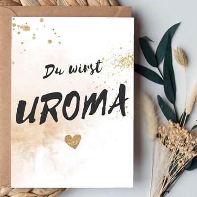 Postkarte "Du wirst Uroma" Glitter