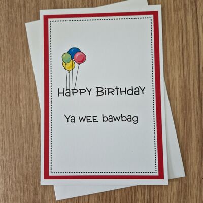 Tarjeta de felicitación de cumpleaños escocesa grosera divertida - Bawbag