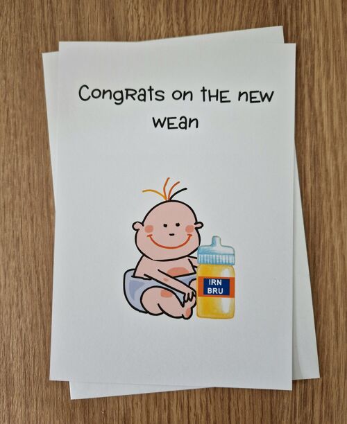 Funny Scottish New Baby Greetings Card - Congrats on the new wean
