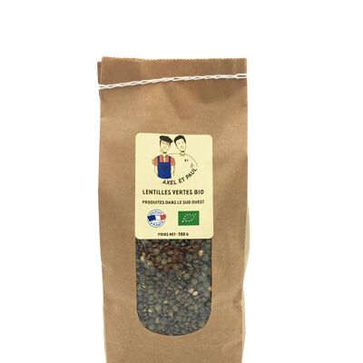 Organic green lentils 500g