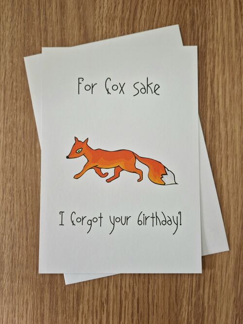 Funny Belated Birthday Greetings Card - For fox sake