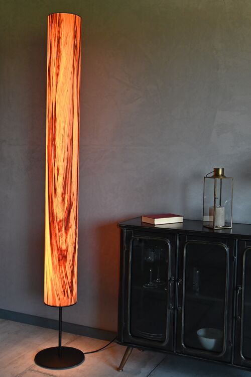 Arbor Stehlampe | Holz Furnier Lampe Nussbaum Satin - schwarz