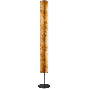 Lampadaire Arbor | Lampe en placage de bois loupe de peuplier - acier inoxydable 2