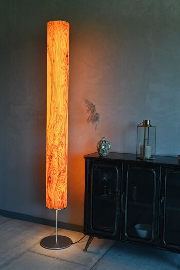 Lampadaire Arbor | Lampe en placage de bois frêne olive - acier inoxydable 1