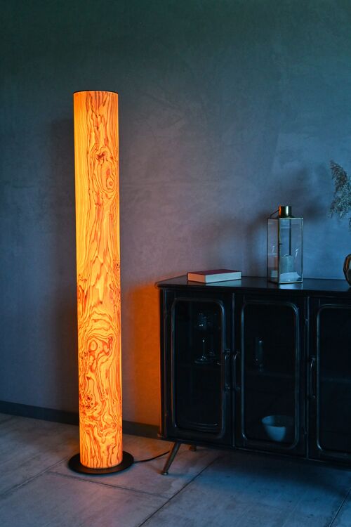 Lucerna Stehlampe | Holz Furnier Lampe Olivesche Maser - Maser