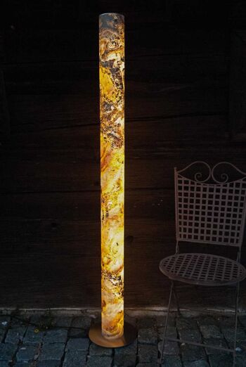 Lampadaire colonne | Lampe en placage de pierre Bavarian Autumn - acier inoxydable 5