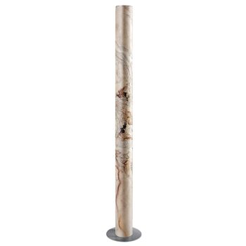 Lampadaire colonne | Lampe en Placage de Pierre Blanc Perle - Acier Inoxydable 3